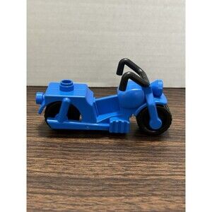 Vintage Lego Duplo BLUE MOTORCYCLE Motorbike Legoville City